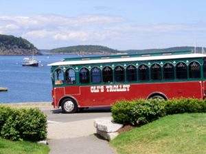 geddy's, the best restaurant in bar harbor maine, one of Geddy’s bar harbor business buddies, olis trolley by the water.