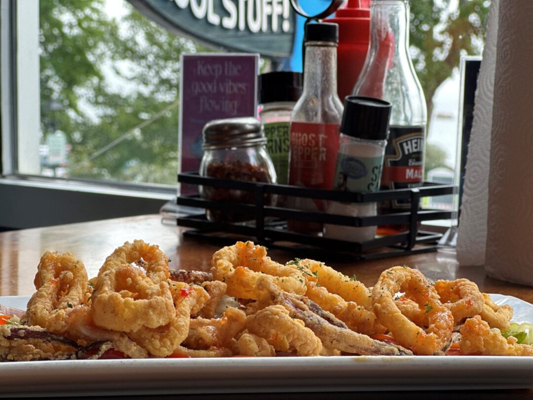 Crispy calamari appetizer at Geddy's in Bar Harbor, Maine