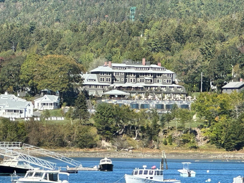 Asticou Inn overlooking Northeast Harbor on Mount Desert Island, Maine.